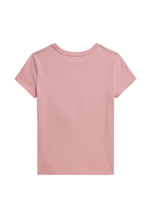 T-shirt bambina Polo Ralph Lauren rosa con stampa Polo Bear RALPH LAUREN KIDS | B20033001